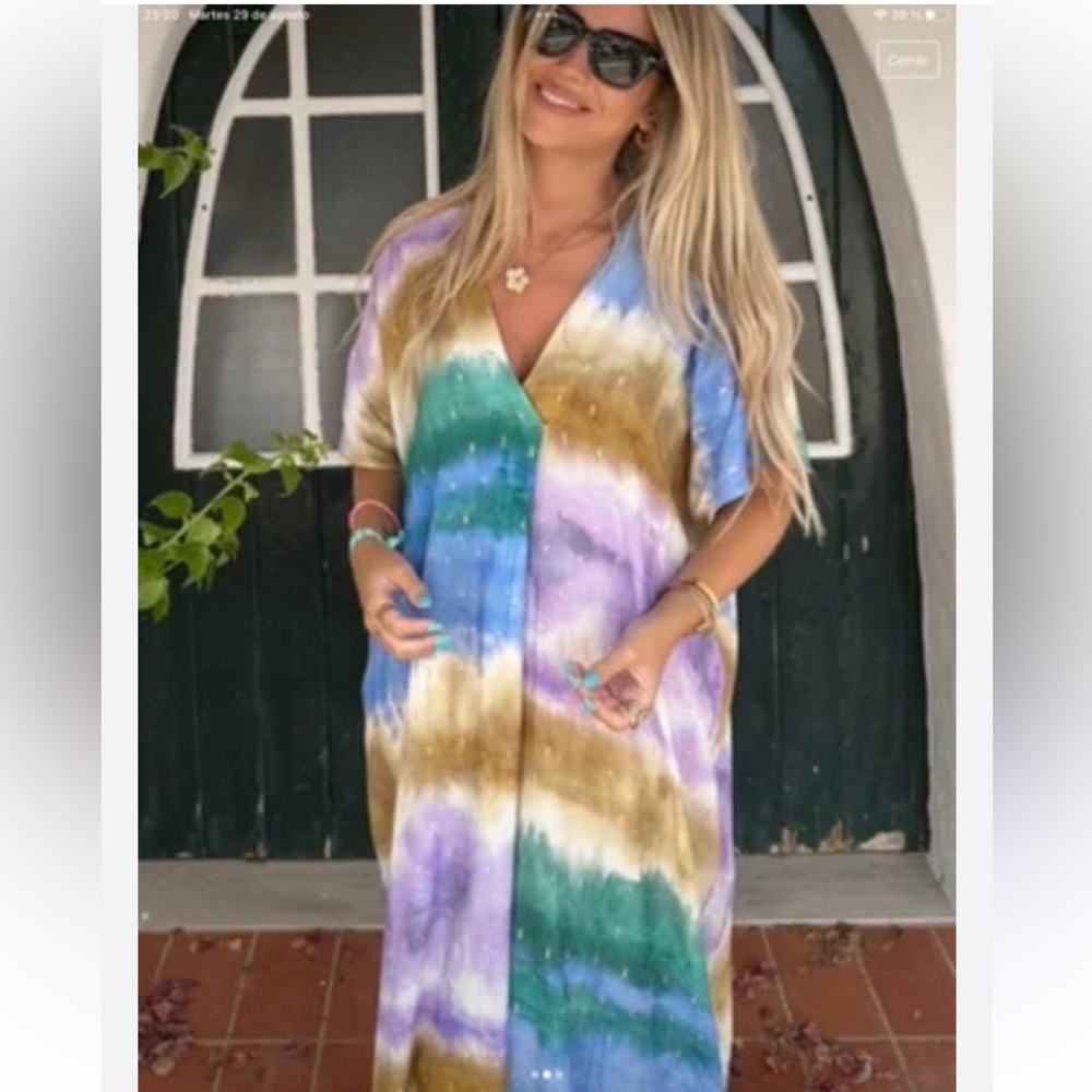 Zara Multicolor tie dye caftan dress - All sizes